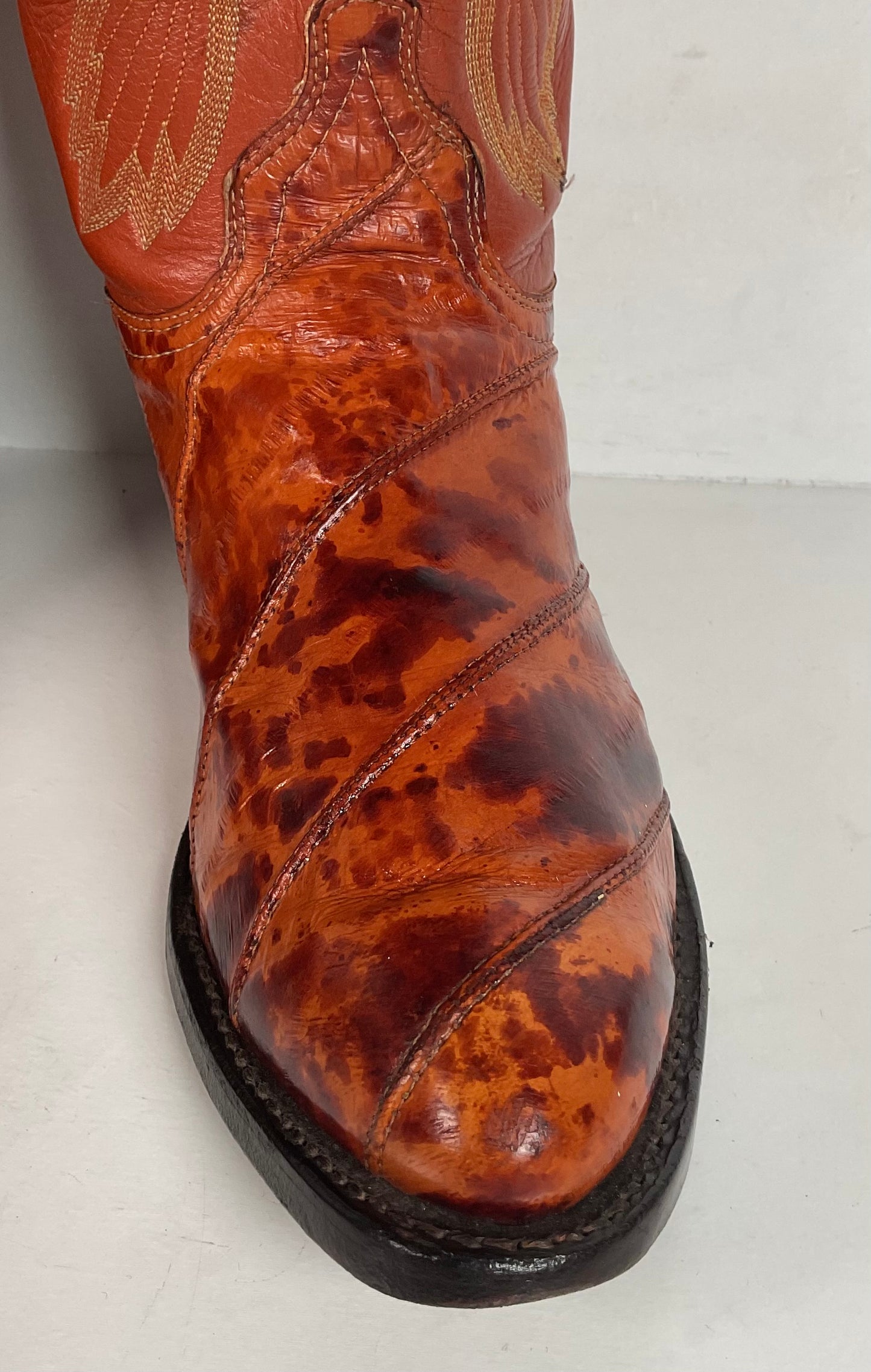 Vintage J. Chisholm Eel Skin Cowboy Boots | Exotic | USA Made | Men’s 8.5 D
