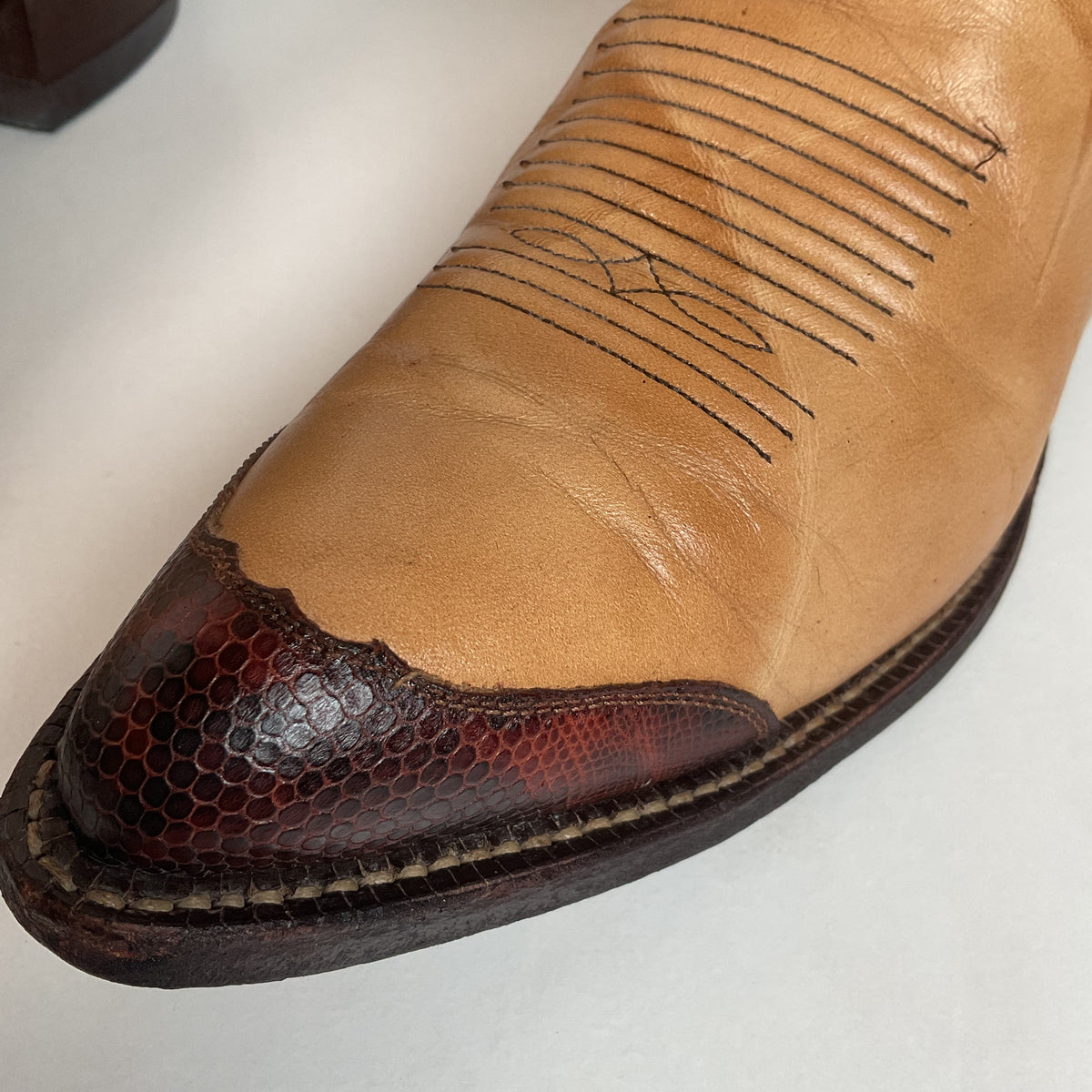 Vintage Tony Lama Teju Lizard Wingtip Cowboy Boots | Gold Label | Men’s 8.5 D