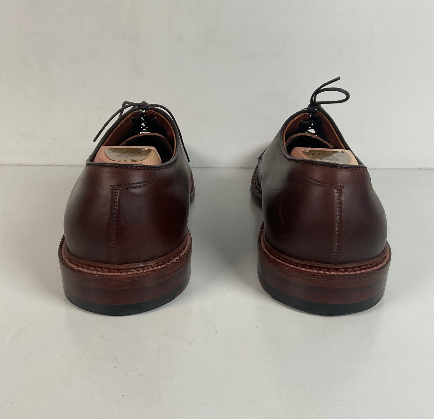 Alden for J. Crew Derby Blucher Shoes 12 D Cigar Brown