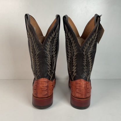 Fenoglio Large Scale Crocodile Cowboy Boots 8.5 E USA Made Exotic Factory Second