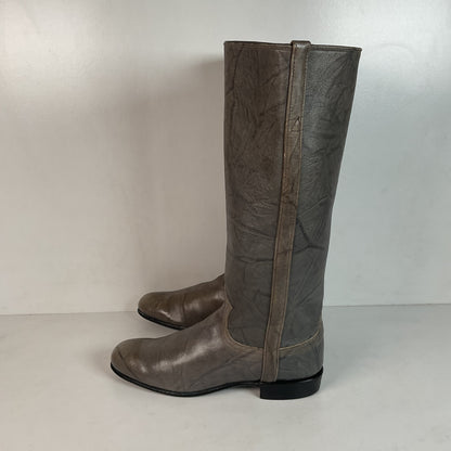 Vintage Justin Grey Marbled Campus Riding Boots 7 B USA Made