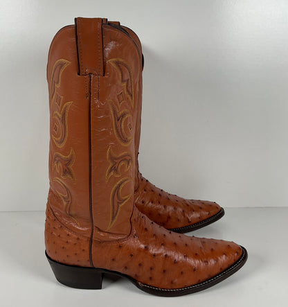 Justin Full Ostrich Quill Cowboy Boots | Exotic | USA Made | Men’s 10 D