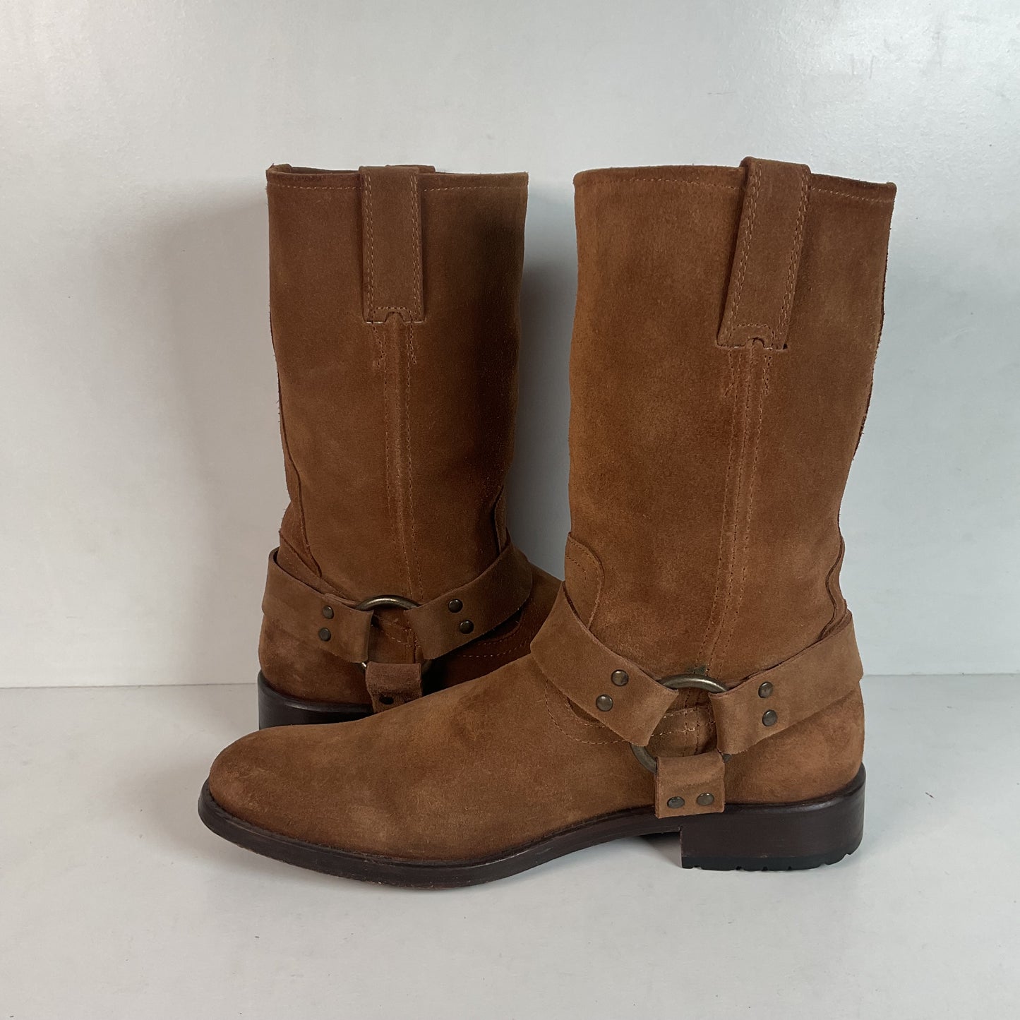 Frye Men’s Suede Engineer Harness Boots 10 D Brown