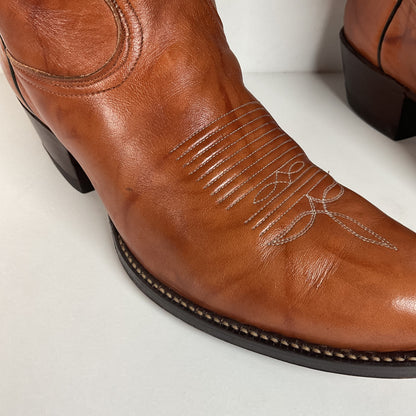 Vintage Tony Lama Chocolate Cow Cowboy Boots | Gold Label | Men’s 8.5 D