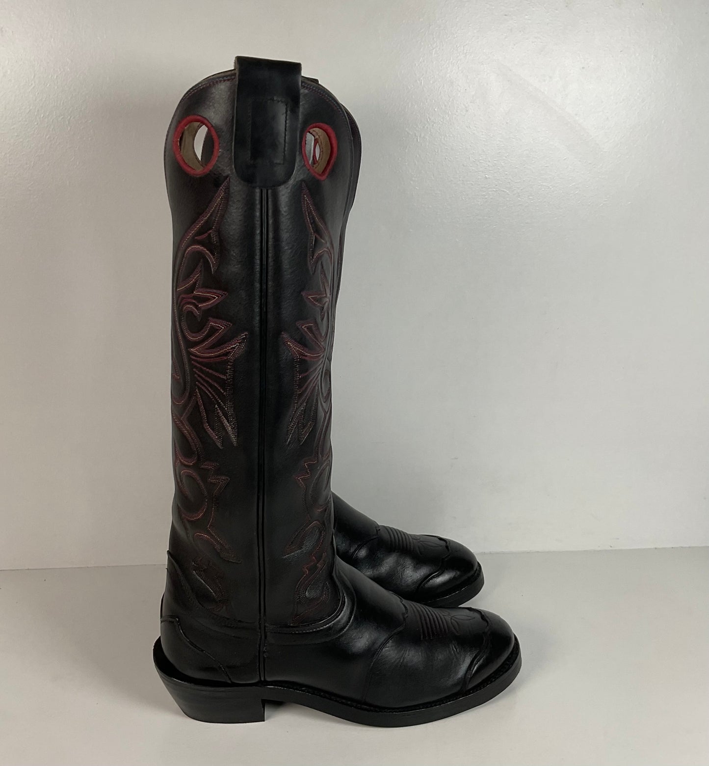 Olathe Tall Buckaroo Boots | Black | Thick Hide | USA Made | Men’s 9.5 D