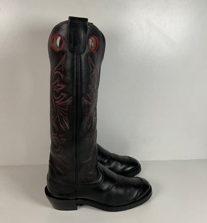 Olathe Tall Buckaroo Boots | Black | Thick Hide | USA Made | Men’s 9.5 D