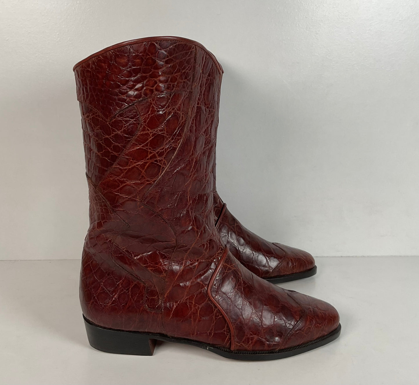 Vintage Lorenzo Banfi Western Boots | Ostrich & Crocodile | Set of (2) | 9 M