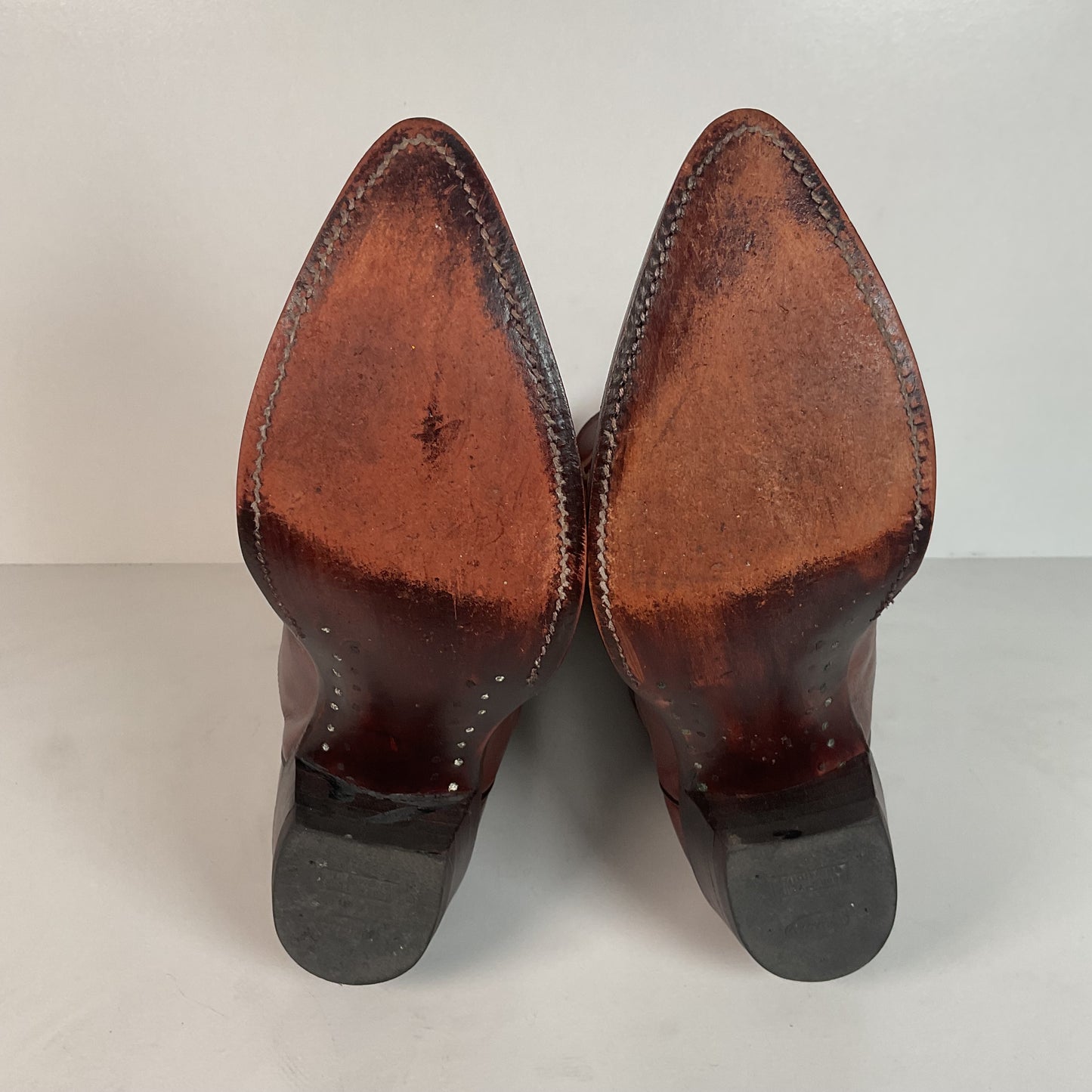 Vintage Justin Marbled Deerlite Cowboy Boots | USA Made | Deer Skin | 8.5 D