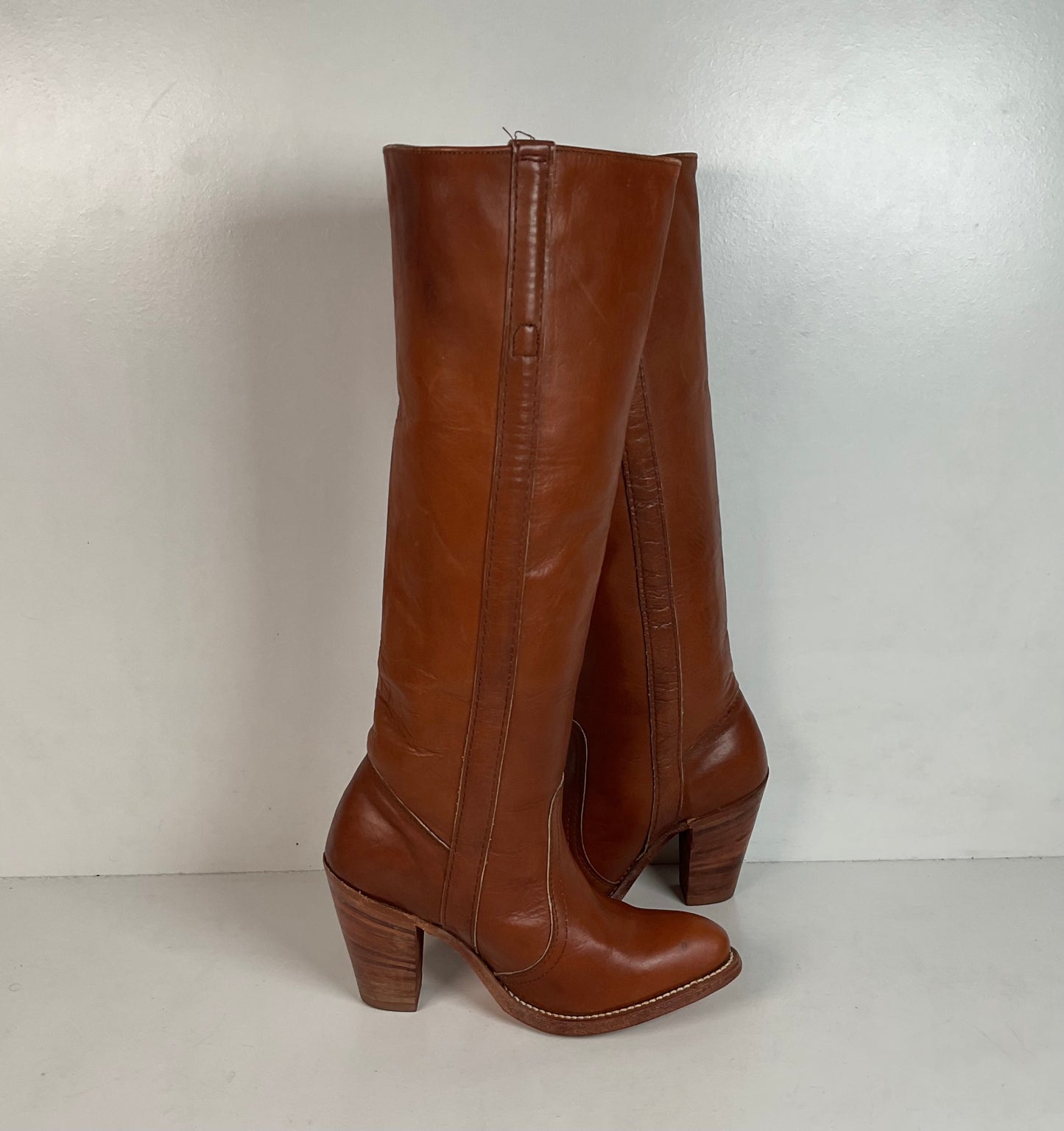 1970s Frye Mustang Riding Boots 6 B Black Label USA Made