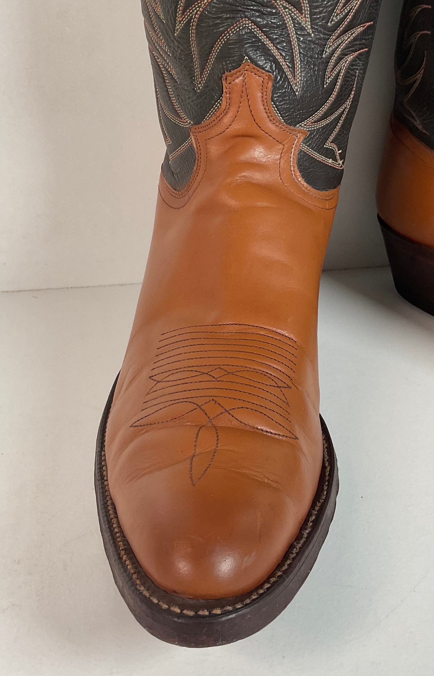 Vintage Justin Cowboy Boots | Calfskin | USA Made | Extra Narrow | Men’s 13 A