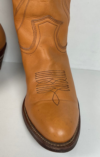 Vintage Frye Billy Cowboy Boots | USA Made | Butterscotch | Men’s 9.5 D