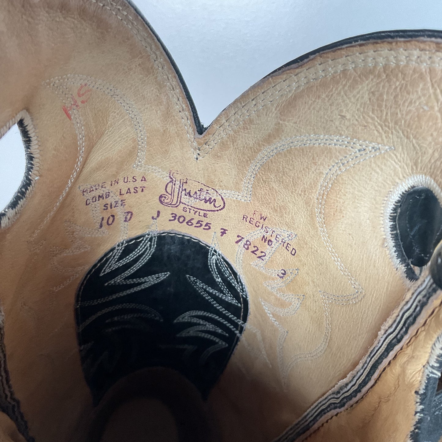 Justin Faux Elephant Print On Cowhide Buckaroo Cowboy Boots 10 D Punchy