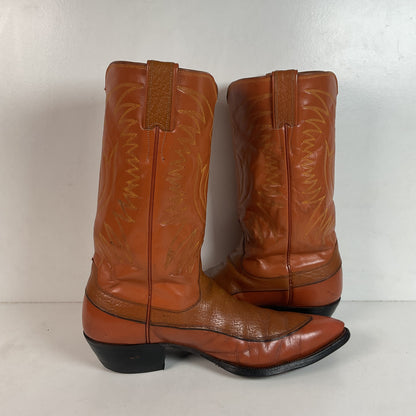 Vintage Justin Algonquin Toe Cowboy Boots | Old Fort Worth Label | Men’s 10.5 D