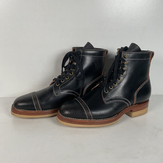 Flame Panda Cap Toe Boots | Lace Up | Custom | Men’s 9.5