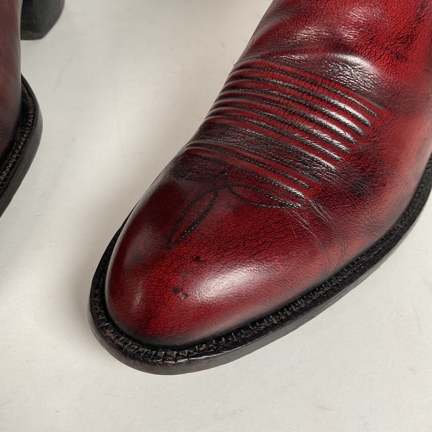 Vintage Lucchese San Antonio Cowboy Boots | Oxblood | Extra Narrow | 11.5 A
