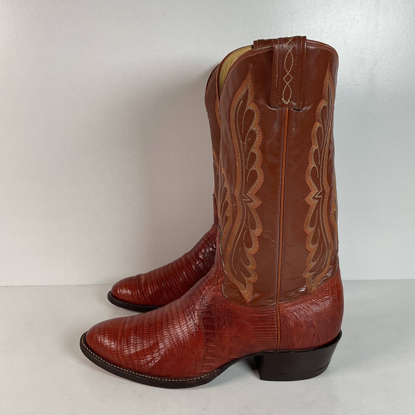 Vintage Tony Lama Teju Lizard Cowboy Boots | Gold Label | Men’s 11 D