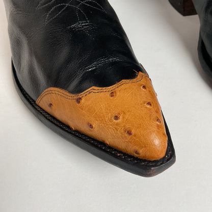 Vintage Nocona Wingtip Cowboy Boots | Exotic Ostrich Quill | Men’s 11 D