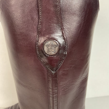 Vintage J. B. Hill Burgundy Calf Cowgirl Boots | Silver Concho Custom | 6.5 B