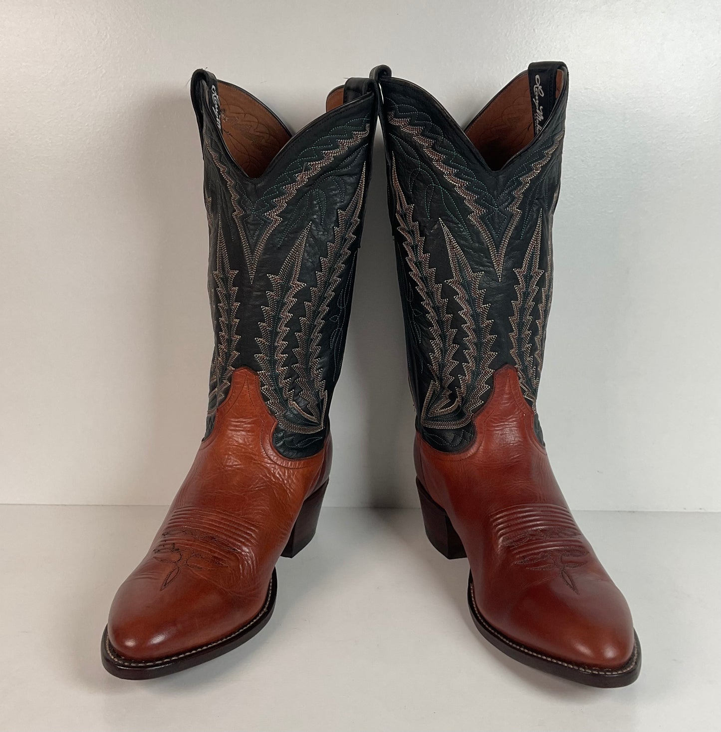 Vintage Larry Mahan Cowboy Boots | Chocolate Cow | USA Made | Men’s 9 D
