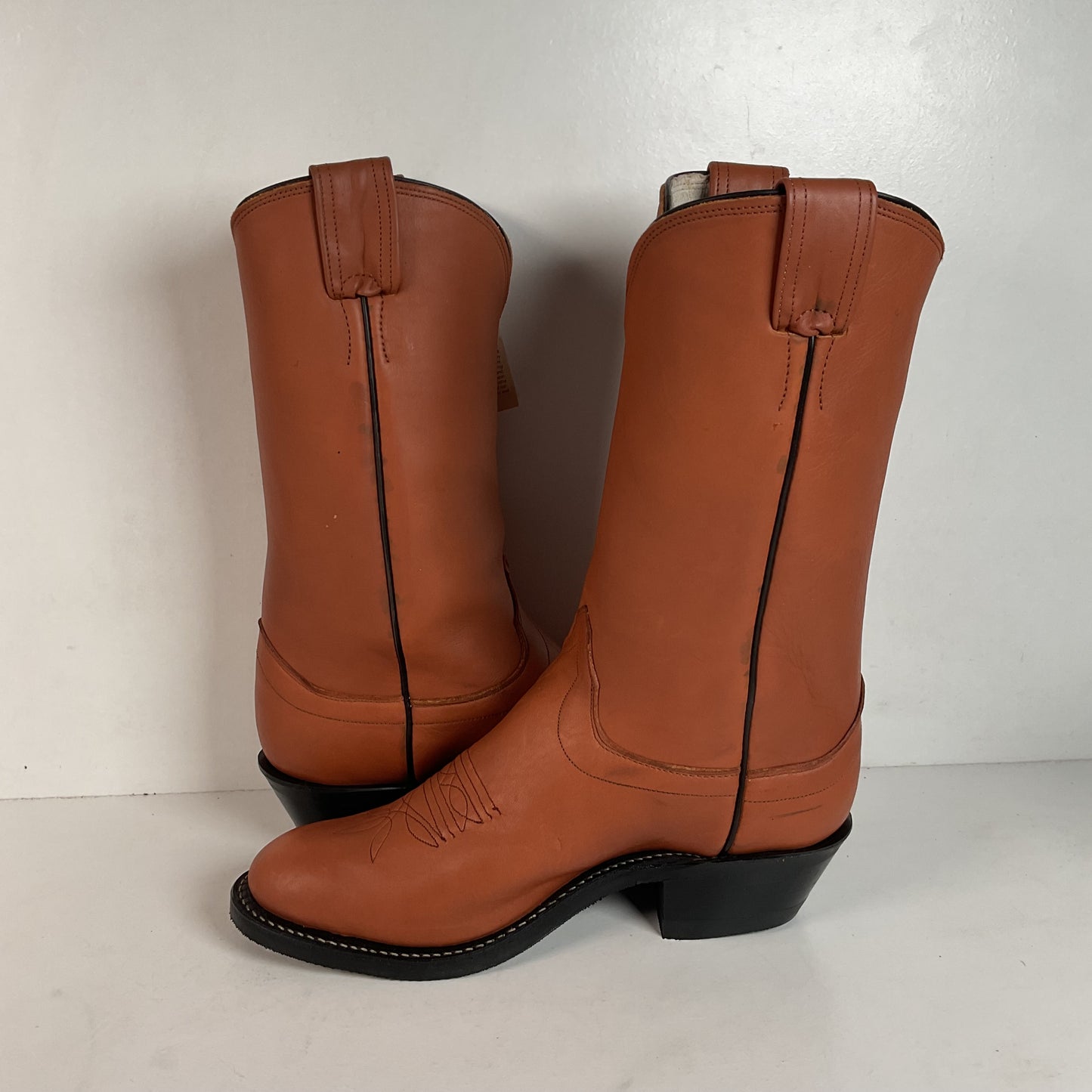 Olathe Brown Mule Cowboy Boots 9.5 D USA Made