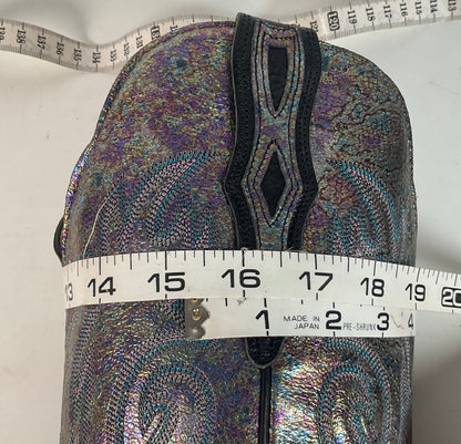 Boulet Women’s Iridescent Cowgirl Boots 9 C Square Toe