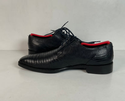 Mezlan Dark Blue Teju Lizard Derby Shoes 9 M Loafer Recraft