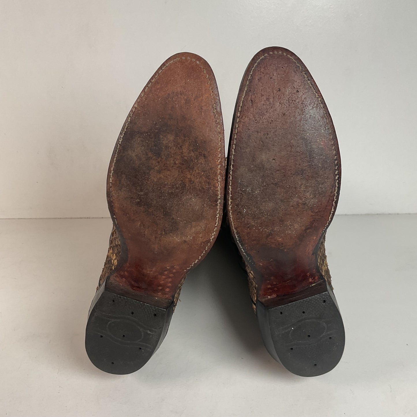 Diamondback Rattlesnake Cowboy Boots | Custom Made | Collar Overlay | Men’s 10 B