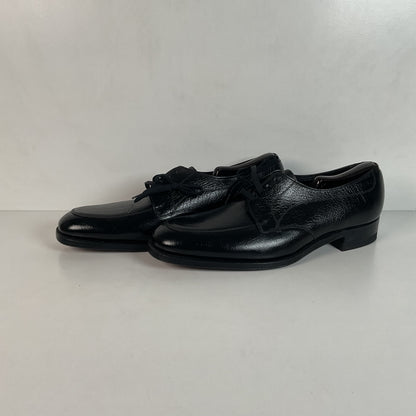 Vintage Florsheim Black Derby Loafers 12 B Apron Toe Blucher
