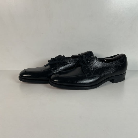 Vintage Florsheim Black Derby Loafers 12 B Apron Toe Blucher