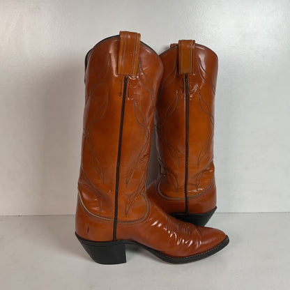 Vintage Tony Lama Patent Leather Cowgirl Boots Men’s 6 | Women’s 7 Gold Label