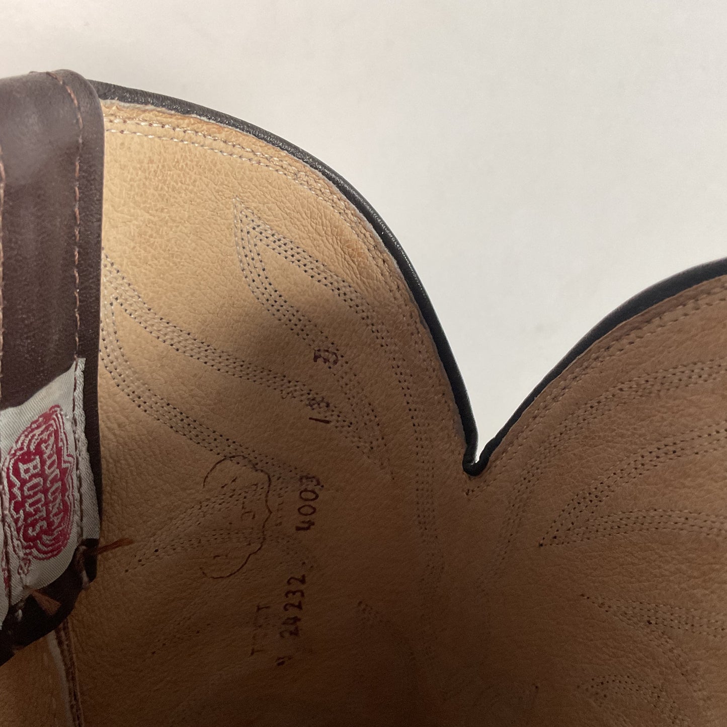 Vintage Nocona Brown Boar Skin Cowboy Boots 13 D Wild Pig