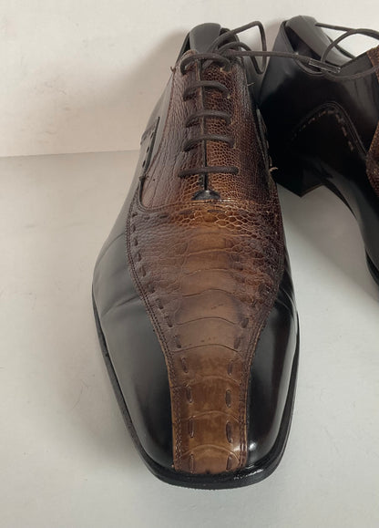 Mezlan Exotic Ostrich Leg Loafer Shoes 9.5 M Recrafted