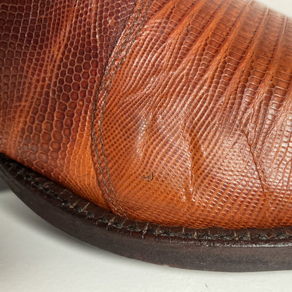 Vintage Tony Lama Teju Lizard Cowboy Boots | Gold Label | Men’s 10 D