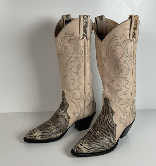 Vintage Ringtail Lizard Cowgirl Boots | USA Made | Custom | 1980s | Women’s 6 B
