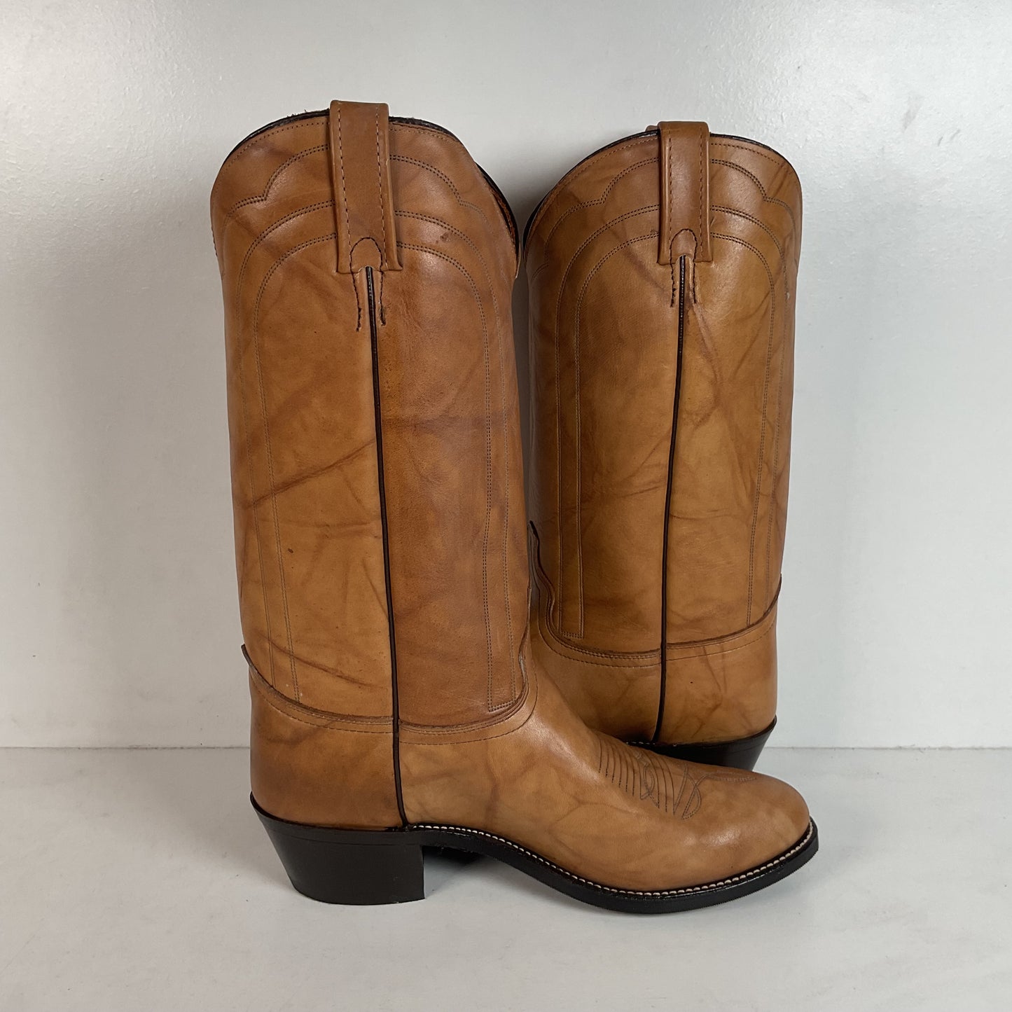 Vintage J. Chisholm Western Work Boots | USA Made | Pecan Taurus | Men’s 10 D