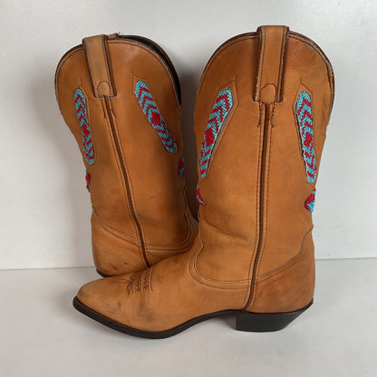 Vintage Code West Navajo Fringe Cowgirl Boots 8.5 M USA Made