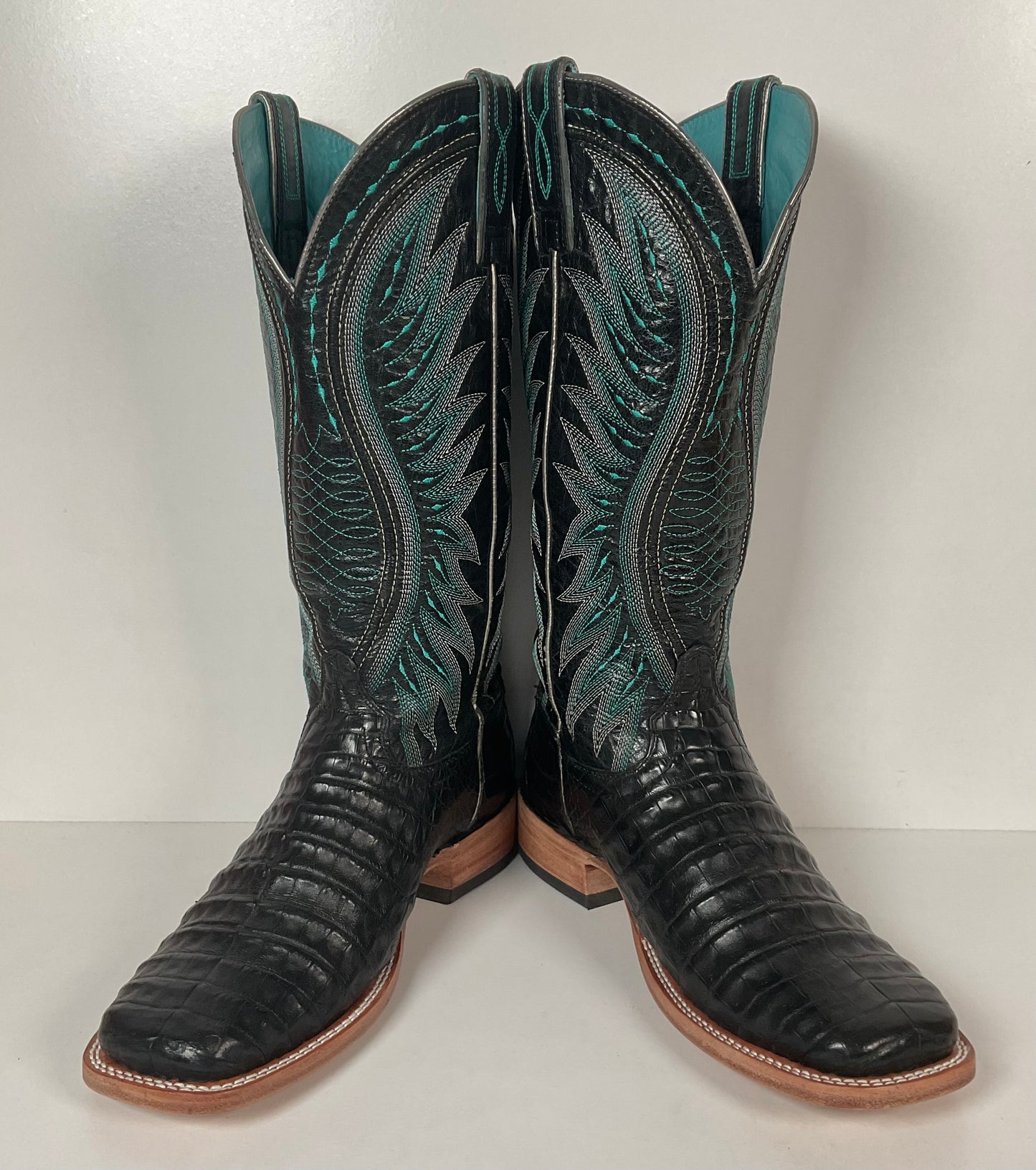 Ariat Vaquera Caiman Crocodile Belly Cowgirl Boots Size 10 B Exotic