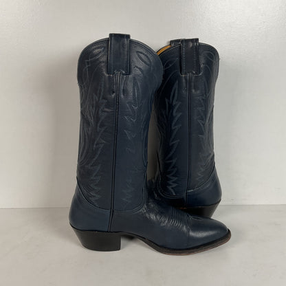 Vintage Nocona Deertan Cowboy Boots | USA Made | Blue | Men’s 6 B | Women’s 7