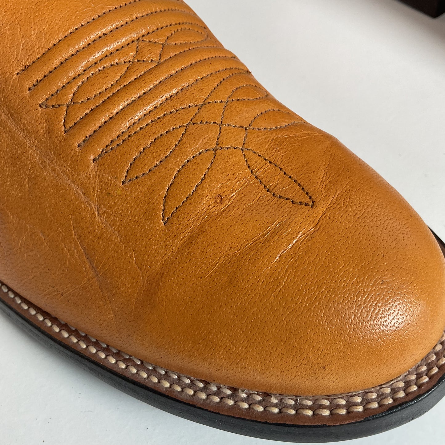 Vintage Nocona Pig Skin Cowboy Boots | Boar | Butterscotch | USA Made | 10.5 EE