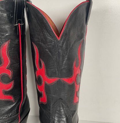 Vintage Nocona Cowboy Boots | Tooled Inlays | USA Made | Men’s 9 C