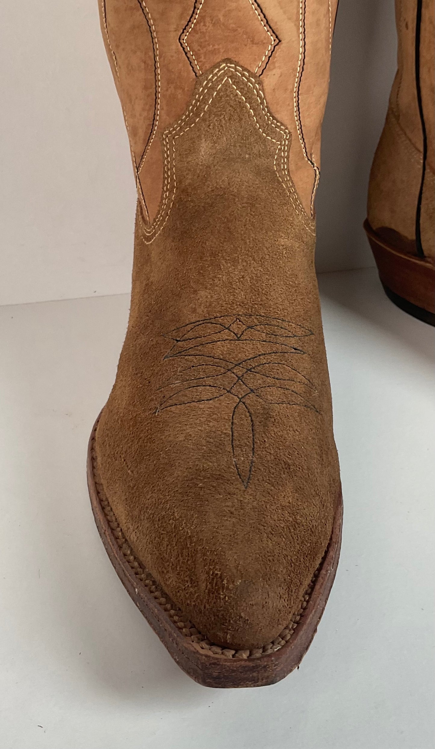 Vintage Sears Suede Cowboy Boots | Rough Out | 1960s-1970s | USA Made | 10 D