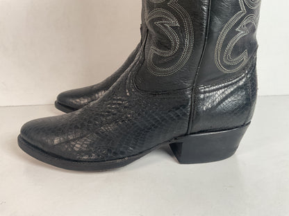 Exotic Black Cobra Snakeskin Cowboy Boots Mexico 28.5 E | US Men’s 10.5