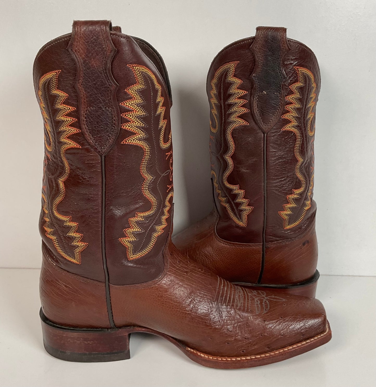 Justin Exotic Pin Quill Ostrich Cowboy Boots 9 D Cutter Toe USA Made