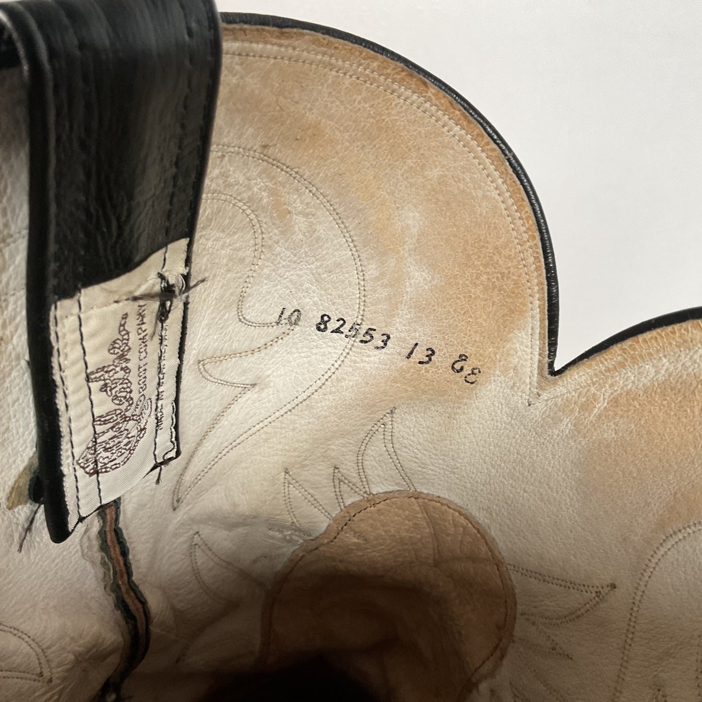 Vintage Olathe Python Snakeskin Cowboy Boots | Distressed | Tooled Inlay | 13 EE