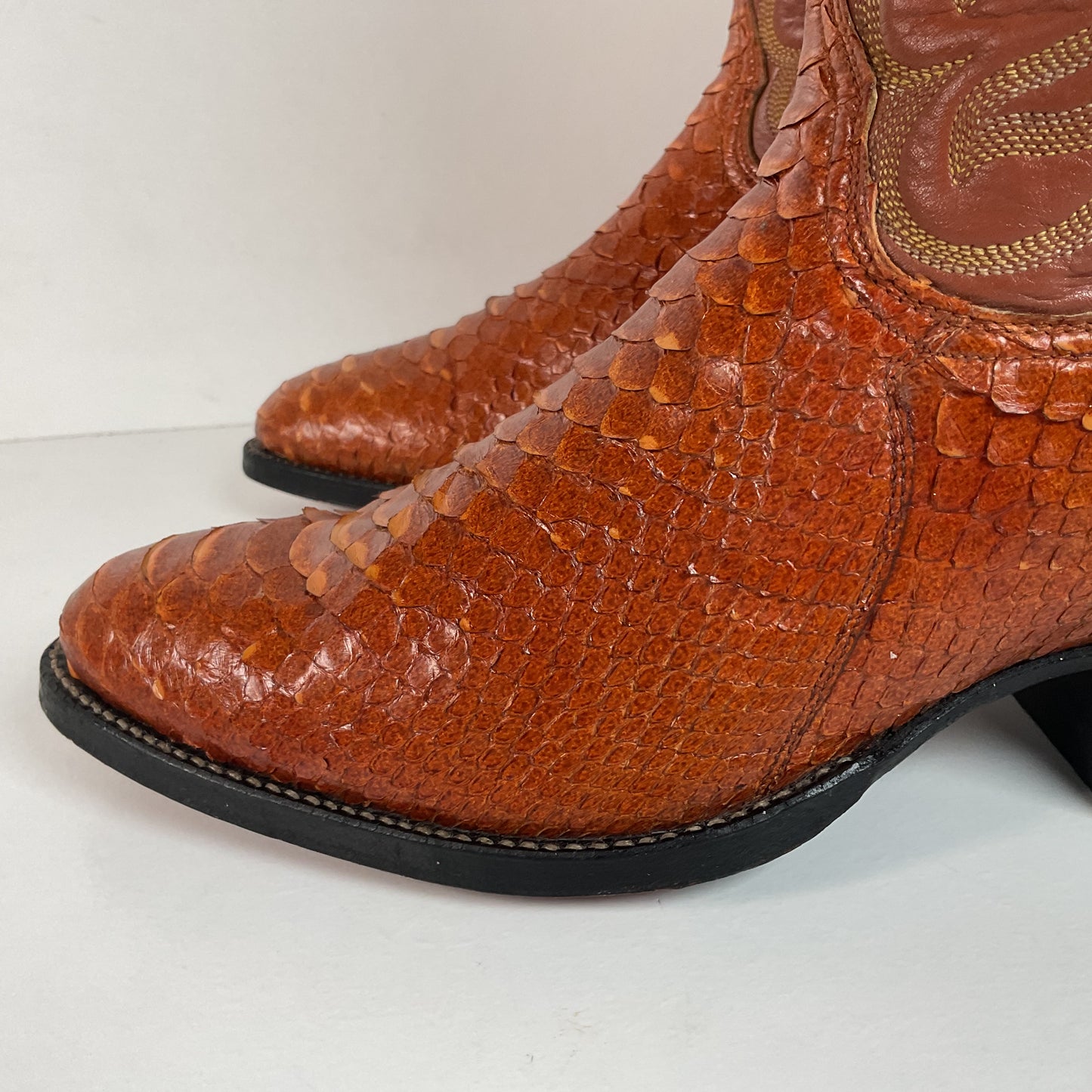 Vintage Tony Lama Python Snakeskin Cowboy Boots | Gold Label | Men’s 8 D