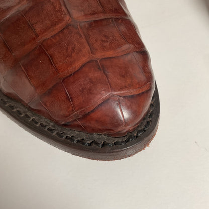 Nocona Exotic Caiman Crocodile Cowboy Boots 9 D Belly Cut USA