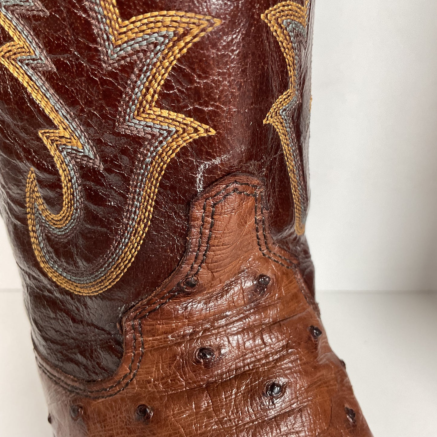 Justin Full Quill Ostrich Quill Roper Boots | Tekno Crepe | USA Made | Men’s 8 D