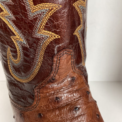 Justin Full Quill Ostrich Quill Roper Boots | Tekno Crepe | USA Made | Men’s 8 D