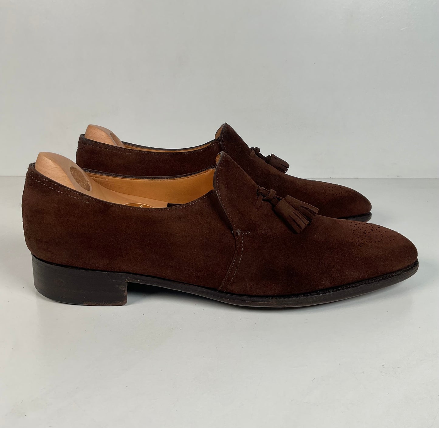 John Lobb Suede Tassel Loafers | Madison | UK 7.5 E | US 8.5 D