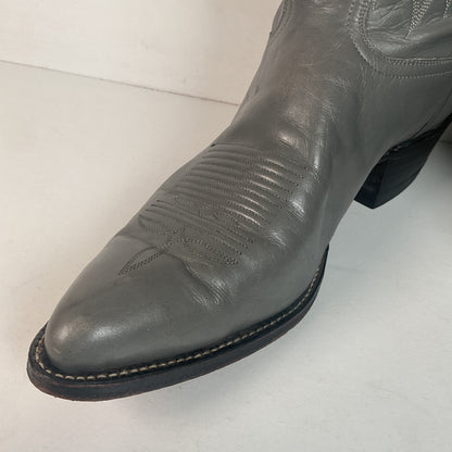 Vintage Grey Tony Lama Grey Cowboy Boots 11 D Gold Label USA Made